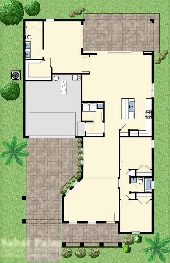 9 4 Clg. Hght. Master Suite 18 0 x 13 0 Lanai 26 4 x 13 0 Walk-in Closet 9 4 Clg. Hght. Leisure Room 26 4 x 16 0 Two Car Garage 19 4 x 21 4 Cafe Laundry 9 4 Clg. Hght. Drop Zone Kitchen Motor Court Dining Room 12 4 x 13 0 Suite 2 11 0 x 11 0 Porte Cochere Optional Sabal Palm 2,016 sq.