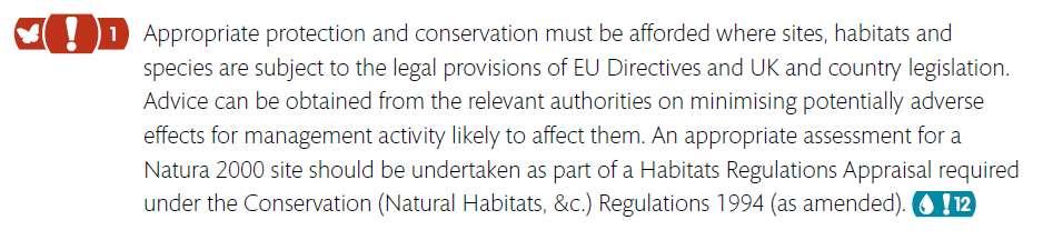 Biodiversity Legal Requirement - Update re-word of existing requirement for appropriate