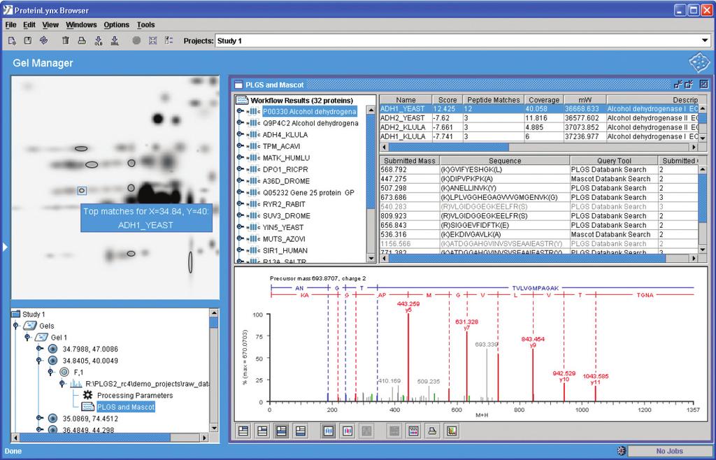 Integrated proteomics Waters ProteinLynx Global SERVER is a completely integrated, scalable bio-informatics platform for MS-based protein analysis.