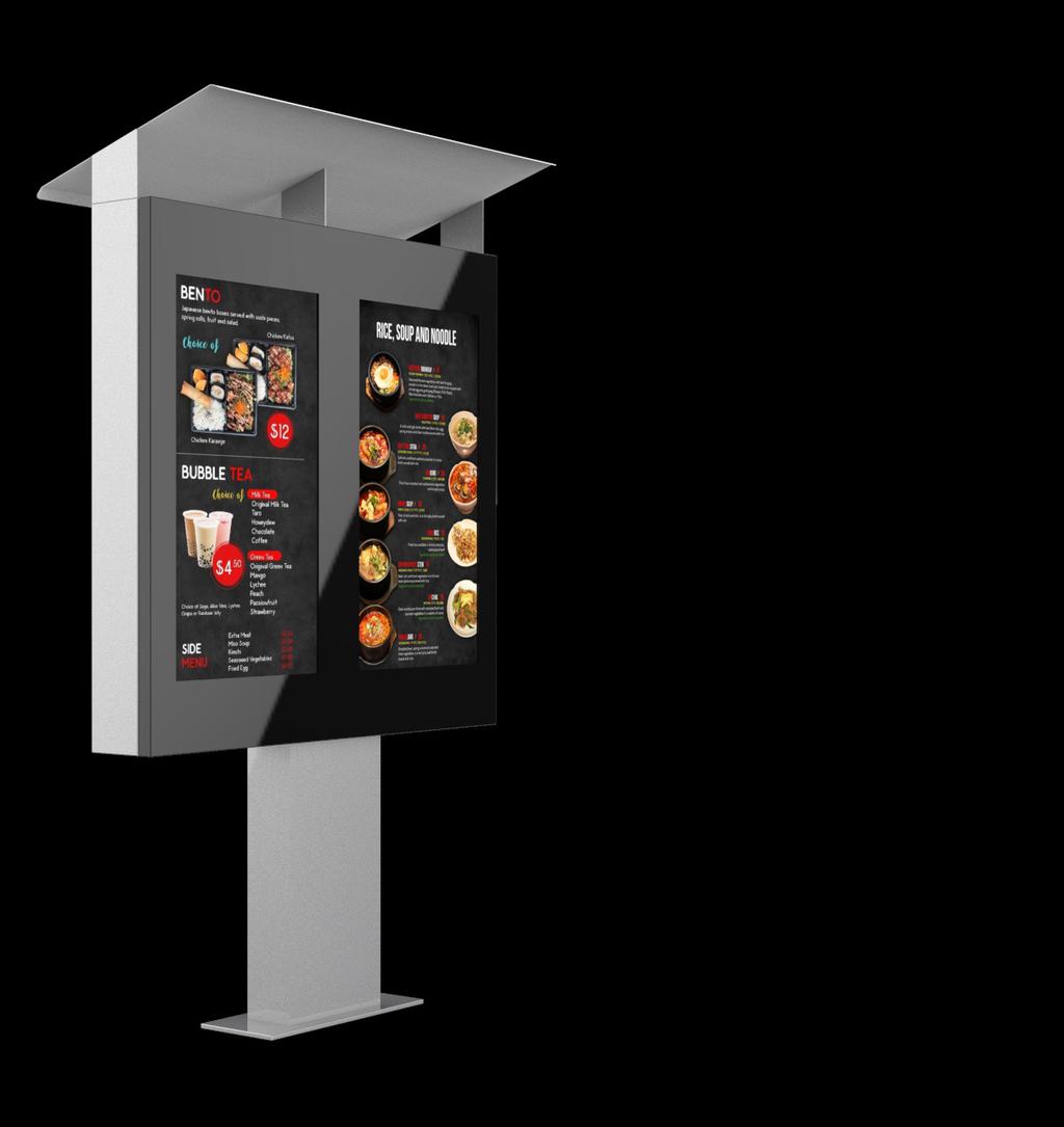 Extend digital menu technology to the drive-thru lane with single, double and triple