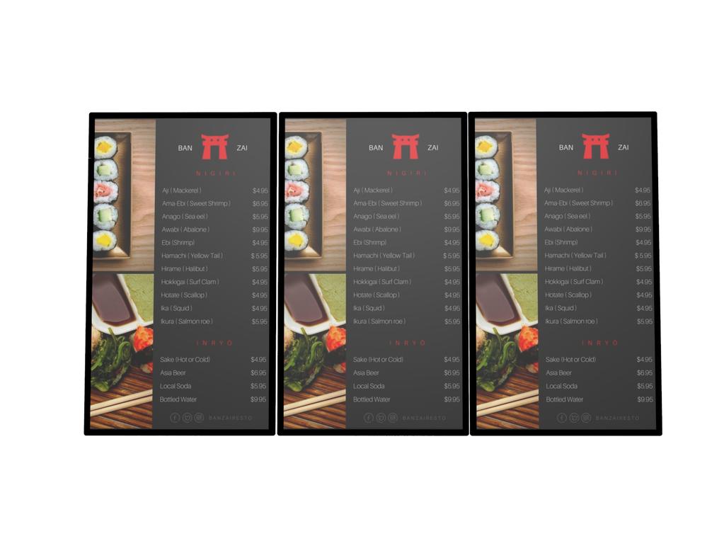Digital menus remain up-to-date and easy-toread with the ability to display more information