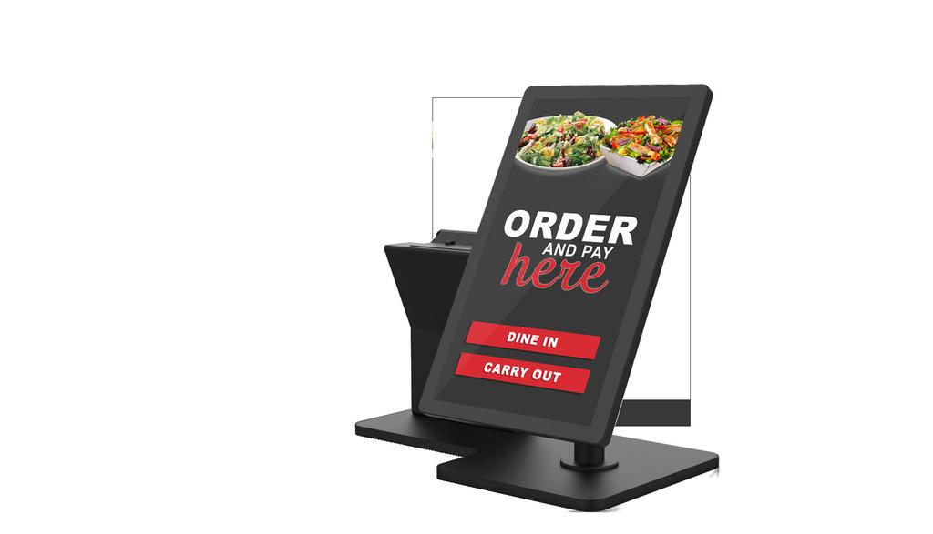 The ordering kiosk can be placed directly on existing