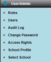 Changing a Password To change your password go to User/Admin and select Change Password.