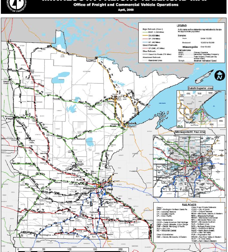 Current Rail System 4 Class I Railroads 16 Short Line Railroads 4500 Route Miles Most (but not