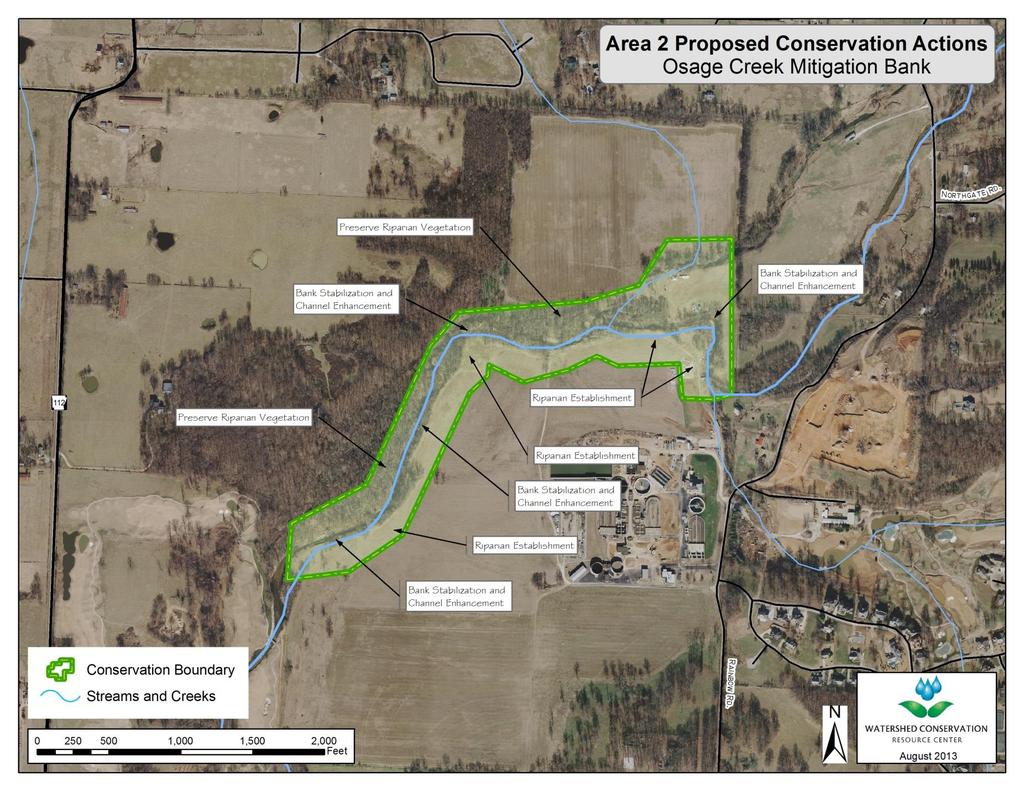 Figure 9 Proposed conservation actions for Area 2 A-9 Osage Creek Mitigation Bank Prospectus ACTION