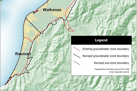 Figure 4.1: Proposed groundwater management zones for the Kapiti Coast 4.