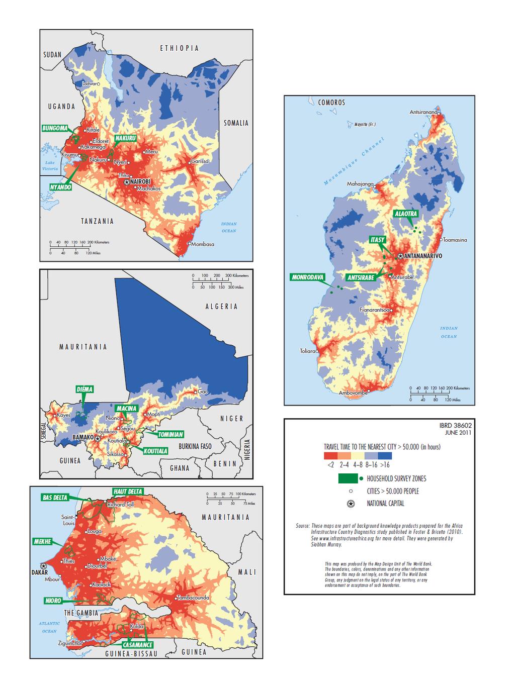 Market Access in SSA (Travel times to the nearest city of 50,000) Densities are not enough