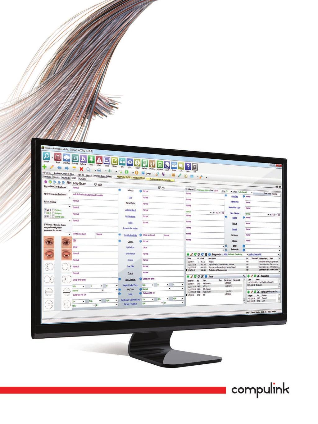 FAST EASY EFFICIENT ENTERPRISE PROVEN OneTab EHR streamline your exams Document the entire exam from a single screen The EHR used by more ophthalmologists Complete, all-in-one database solution: EHR,