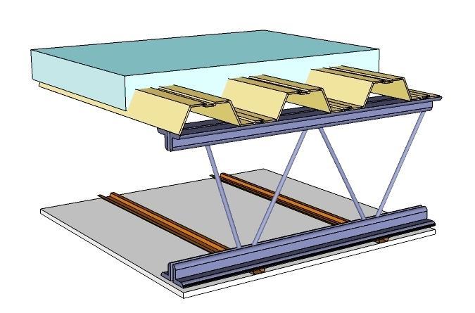 when fire occurs below metal deck roof, the metal heats up, heat is conducted