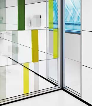 Glass can be used vertically or horizontally and alternated with solid