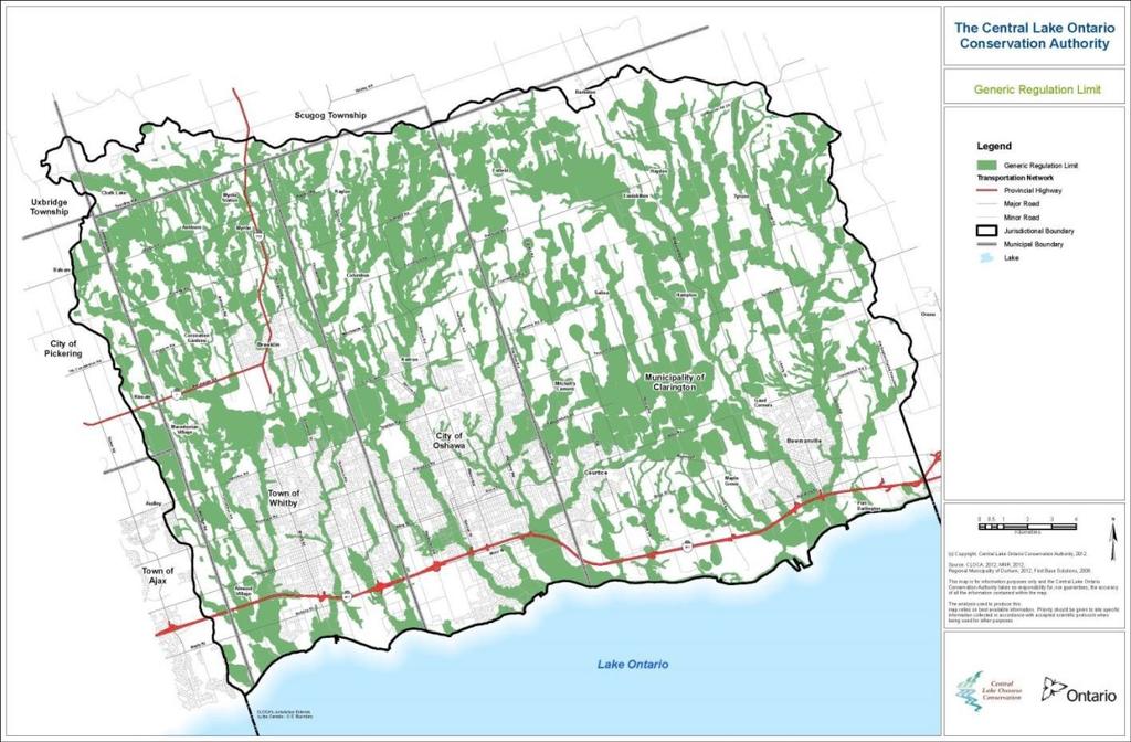 Identifying if your proposed activity is in a regulated area Regulated areas include: River or stream valleys +15m allowance Watercourses Hazardous lands Wetlands Lands within 30 metres or 120 metres