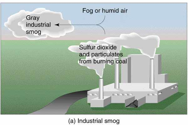 SO 2 leads to formation of Industrial Smog Major Air Pollutants Nitrogen oxides and nitric acid: Nitrogen oxide (NO)