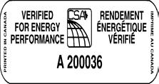 The Energy Efficiency Verification Marking and the accompanying text are in addition to the CSA Mark and all other markings as required by the energy efficiency standards, e.g., specific performance ratings.