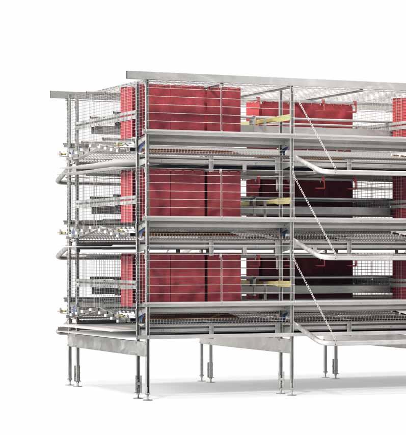 AVIARY Tecno alternative systems include a range of products in different sizes, for optimising the available space and volume of the poultry farm.