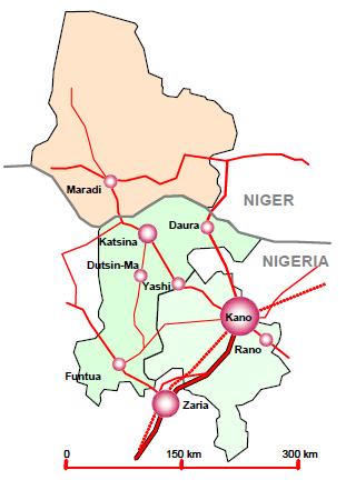 Figure 6: Informal Trade hubs, Northern Nigeria Source: Sahel and West Africa club/oecd, joint mission report Food security and cross border trade in Kano, Katsina, Maradi, 2006 Additionally, studies