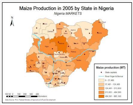 2. COMMODITY CONTEXT PRODUCTION Nigeria is the 10th largest producer of maize in the world, and the largest maize producer in Africa, followed by South Africa (IITA, 2012; USAID 2010).