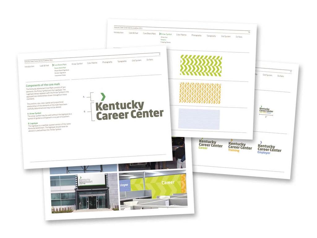 Brand Guidelines Overview The Kentucky Career Center Brand Guidelines will provide specifications for all graphic areas that will be utilized to support the new identity across various media.