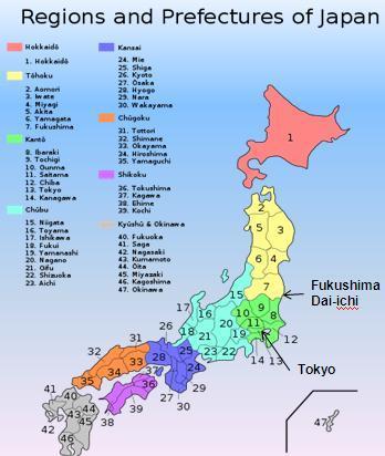 Dose Rates in Prefectures Near Fukushima plant as of 23 March at 8:00 Prefecture/ Map reference Dose Rate 23 March At 8:00-9:00 (µsv/h) Normal Natural Radiation Dose Rate (µsv/h) Surface