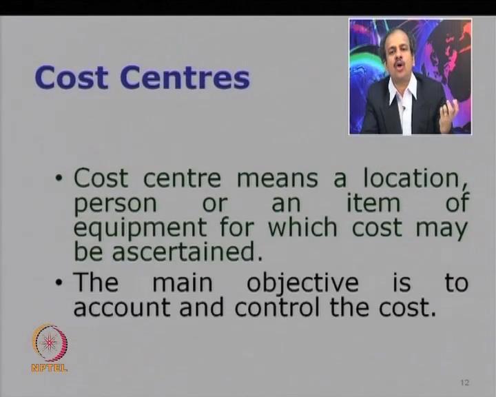 So, you might be wondering, what is this cost center? So, cost center is essentially a unit of business.