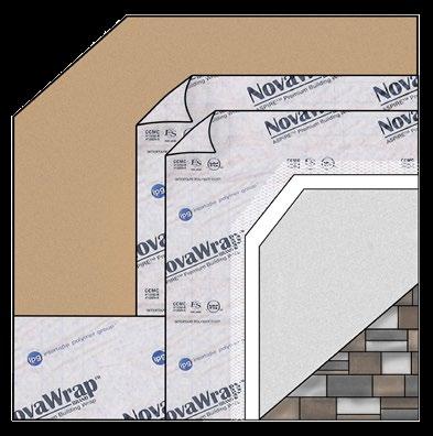 What types of cladding can NovaWrap Aspire be used behind? NovaWrap Aspire can be used behind all types of cladding, including brick, stucco, vinyl, cedar siding, metal and stone.