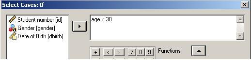 are under thirty. 1. Open the file Myfirstdata.sav, Make sure you have the Data View active 2.