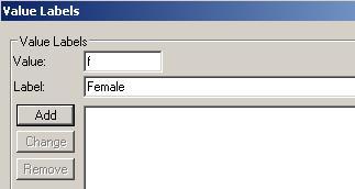 3. Select String and change the number of characters to 1 4. Click on OK to close the dialogue box. 5. In Label column, type in Gender 6.