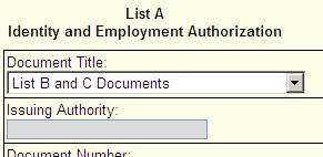 Depending on which documents your employee is using you will either list those documents under List A or List B and List C.