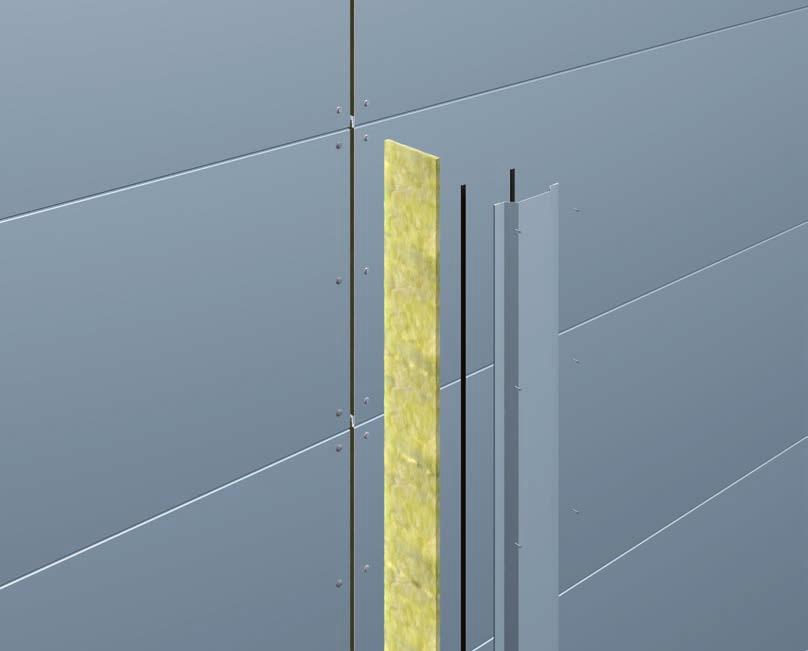 I 14. Fill the gap between panels at the vertical joints with mineral wool insulation (minimum 23 kg/m 3 density). 15.