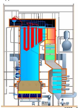 b) FB/Pulverised fuel boiler at Kaipola paper mill Not circulating bed!