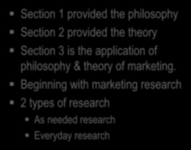 theory Section 3 is the application of