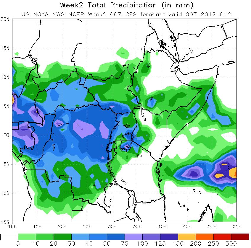 GFS-2 week s Rainfall forecast: Valid up to Oct.