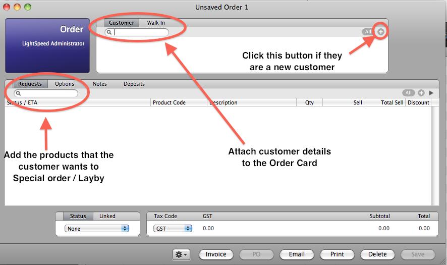 Step 2: Fill in Order Card with Customer Information and Products to