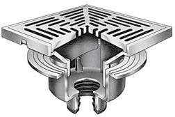 FD-460-AF Area Drains Area Drain with 12" Square Adjustable Top FC-1 FD-460 Catalog Number Wt., Lbs. Grate Size Outlet Size Grate List Price FD-462,3,4,5,6,8 70 12" Sq.