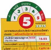 NO.5 LABELLING PROGRAMME To improve electricity consumption efficiency of household appliances, the Electricity Generating Authority of Thailand (EGAT) has developed the No.