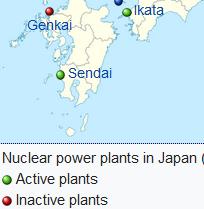 regions in Japan Sendai 1&2 restarted in 2015, net capacity 846 MWe each Ikata 3 restarted in 2016, net capacity 836 MWe Distance Busan Sendai about 370 km