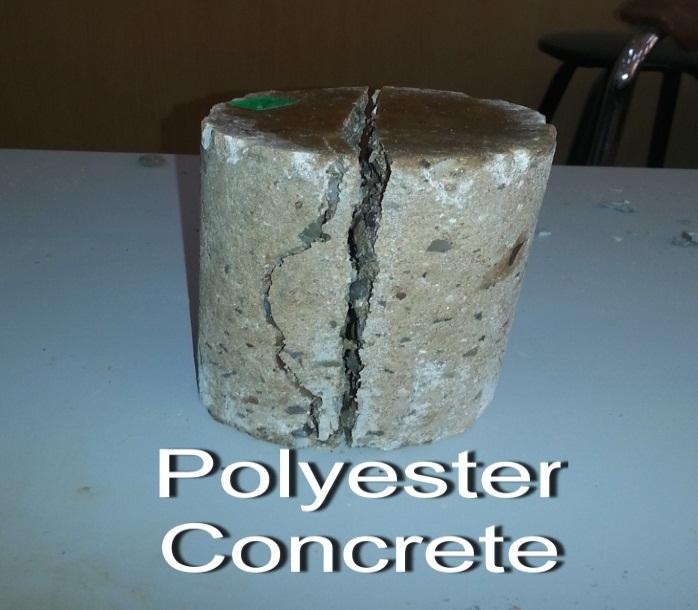 Figure(4) the polyester resin concrete specimens after splitting tensile test.