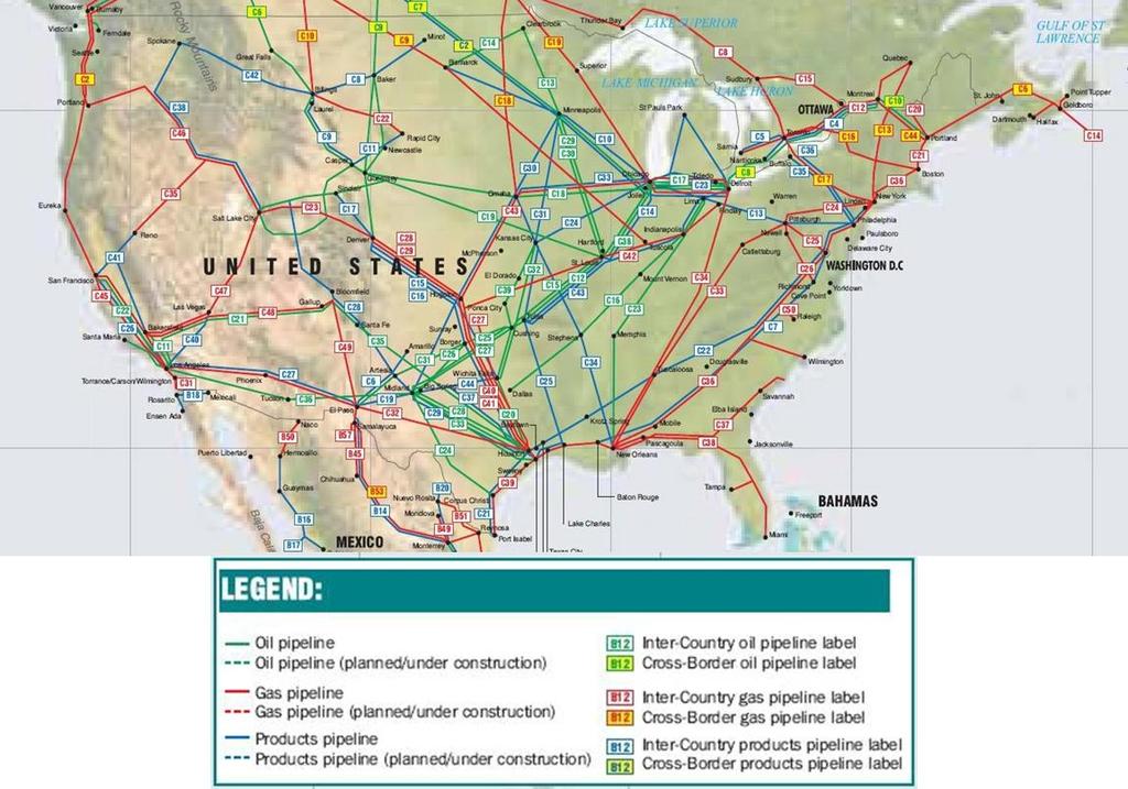 Source: U.S. Army Corps of Engineers. Figure 11. Pipeline Connections to Texas Ports. There are two general types of energy pipelines: oil pipelines and natural gas pipelines.