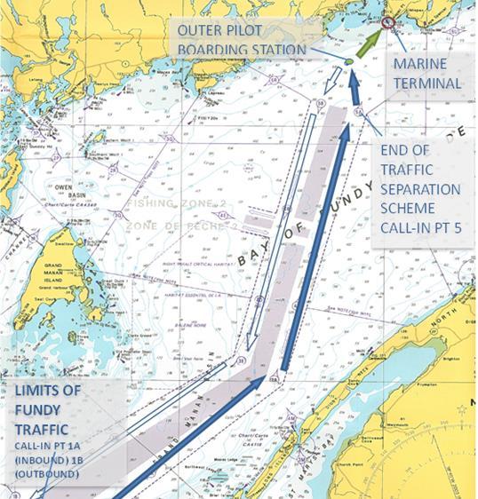 Route Analysis Marine Terminal Approach Traffic Separation Scheme / Inshore Traffic Zone Tankers approach proposed terminal through established navigation routes Pilot Boarding Terminal located