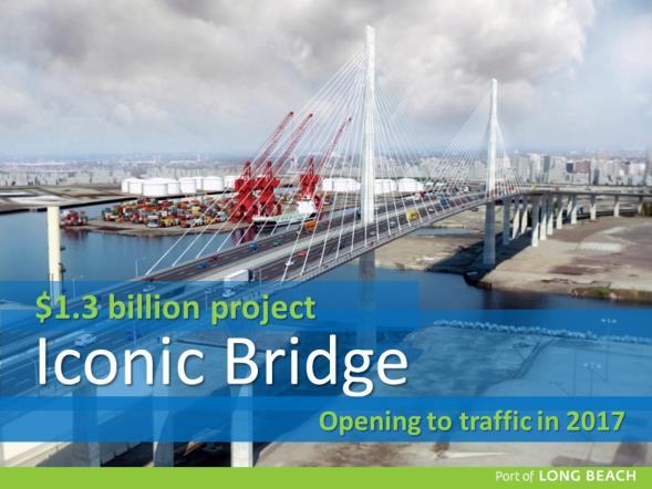 Another of our major projects is the $1.3 billion replacement for the Gerald Desmond Bridge, which carries 15 percent of all imports brought from overseas into the U.S.