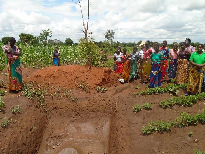 Farmers listening attentively Impacts According to the community leader, Group Village Headman (GVH) Kanyumbu of Traditional Authority Chiseka in Mitundu, their crops have