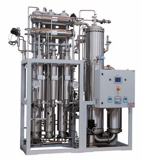 MORE... Pure steam production: by diverting the steam produced in the first effect of the Pharmastill it is possible to obtain a stream of Pure Steam to be used for SIP processes,