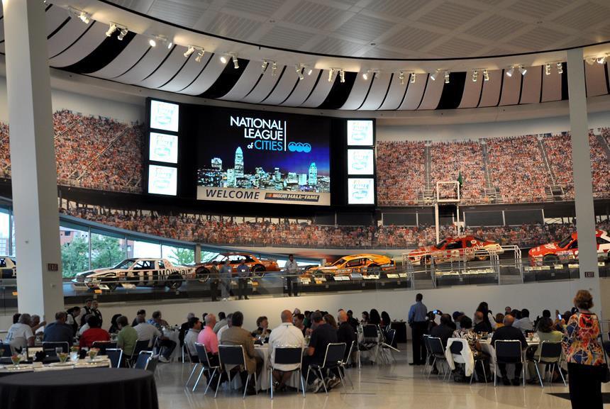At the NASCAR Hall of Fame event on May 3, 016, your company, or personalized message, may be displayed on: A five screen panel in the Main Lobby A six screen panel in the Great Hall A 4 x 14