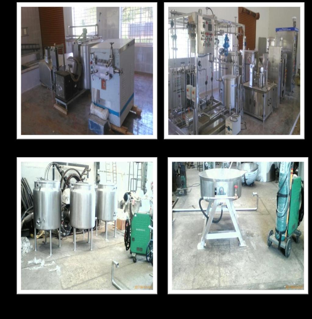 Dairy Plant (1000 LPH) consists of Milk Processing Section (1000 LPH). Milk Pasteurizer Skid mounted. Homogenizer (1000 LPH). Cream separator (1000 LPH).