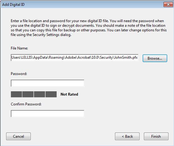 Figure 4: File Location and Password 5.