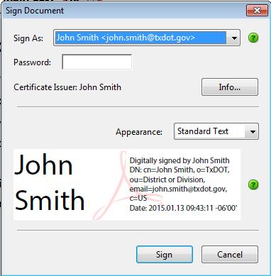 Although it is possible to create a signature that does not require a password, ENV recommends entering and confirming a password for the digital signature.