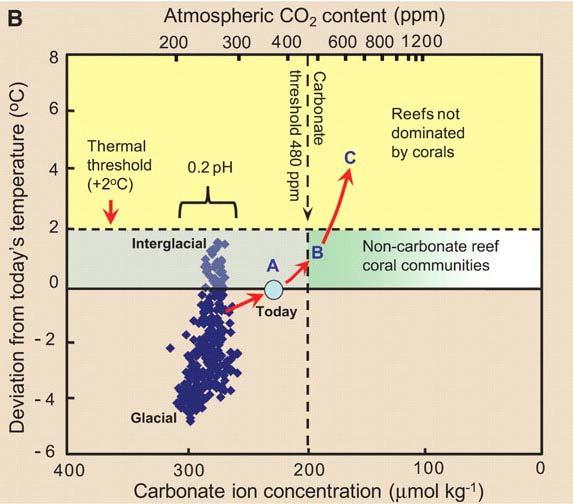 Warming Oceans, Increasing Acidification About 25% of all CO2 released from anthropogenic sources enters the ocean where it then reacts with the water to produce carbonic acid.