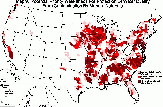 Priority watersheds for water quality protection from