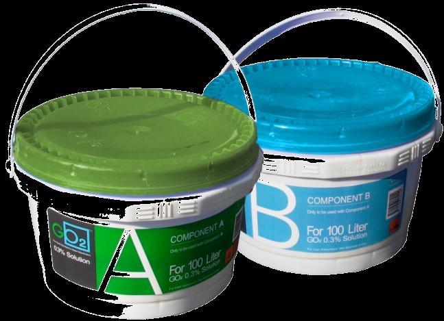 Refer to MSDS for info on Component A & Component B Shelf life of Components(not mixed) = 5 years Info on 4000ppm Chlorine dioxide solution: A yellow, clear liquid solution of CLO2 Specific weight- 1.