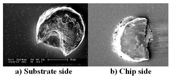 the material will be. Ultrasonic energy causes the same effect as the raising of temperature. Figure 14: Bond fracture of sample after 1000 cycles 5.