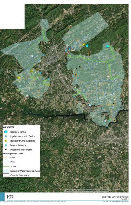 Caldwell County Water System Population and Supply Rural water distribution system serving a population of 22,600 in four (4) distinct water systems: o Southeast System o North System o West System o
